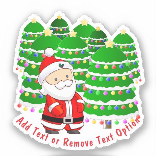 Sinterklaas en Bomen Kerstmis Sticker (Voorkant)