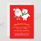 Sinterklaas en Cartoon van poolBeer Kaart (Voorkant)