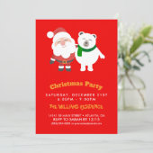 Sinterklaas en Cartoon van poolBeer Kaart (Staand voorkant)