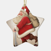 Sinterklaas en de push-scooter keramisch ornament (Links)