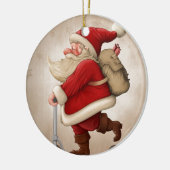 Sinterklaas en de push-scooter keramisch ornament (Links)