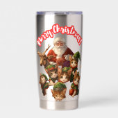 Sinterklaas en Elf Katten – Meo Kerstmis Schattig Geïsoleerde Drinkbeker (Voorkant)