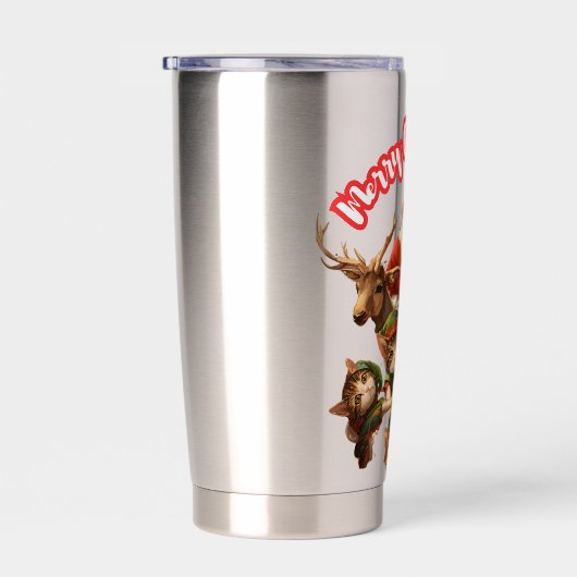 Sinterklaas en Elf Katten – Meo Kerstmis Schattig Geïsoleerde Drinkbeker (Rechts)