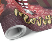 Sinterklaas en elfen na het werk. cadeaupapier (Rol Hoek)