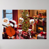 Sinterklaas en elfen na het werk poster (Voorkant)