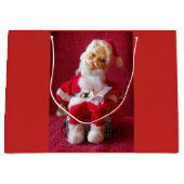 Sinterklaas en Frosty The Snowman Retro Kerstmis Groot Cadeauzakje (Voorkant)