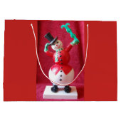 Sinterklaas en Frosty The Snowman Retro Kerstmis Groot Cadeauzakje (Achterkant)