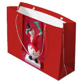 Sinterklaas en Frosty The Snowman Retro Kerstmis Groot Cadeauzakje (Achterkant Gekanteld)