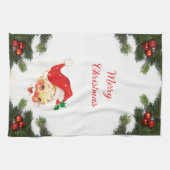 Sinterklaas en groen Kerstmis Keuken Handdoeken (Horizontaal)