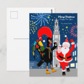 Sinterklaas en Haan toast op het nieuwe jaar Briefkaart (Voorkant / Achterkant)