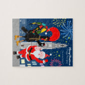 Sinterklaas en Haan toast op het nieuwe jaar Legpuzzel (Horizontaal)