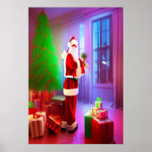 Sinterklaas en kerstboom | AI Art Poster (Voorkant)