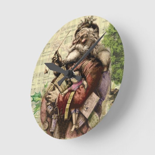 Sinterklaas en kerstboom ronde klok (Hoek)