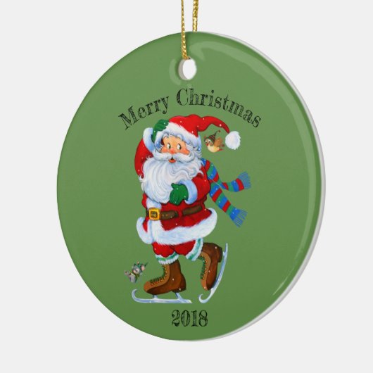 Sinterklaas en kerstjaar keramisch ornament (Links)