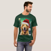 Sinterklaas en kerstman stijgen op naar Kerstmis T-shirt (Voorkant volledig)