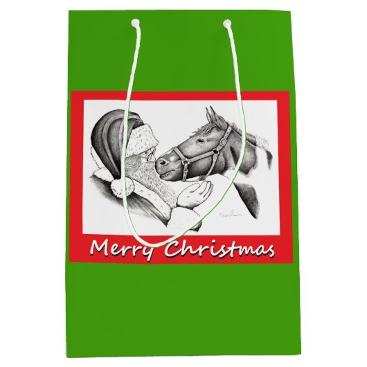 Sinterklaas en kerstpaarden medium cadeauzakje (Voorkant)