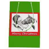 Sinterklaas en kerstpaarden medium cadeauzakje (Achterkant)