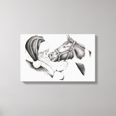 Sinterklaas en kerstschilderpaarden canvas afdruk (Voorkant)
