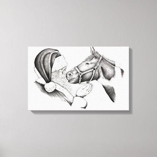 Sinterklaas en kerstschilderpaarden canvas afdruk (Voorkant)