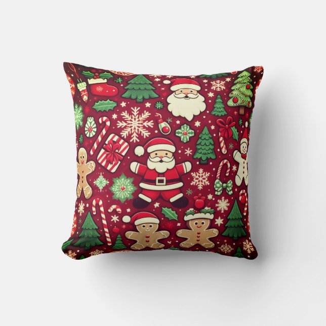 Sinterklaas en kerstversiering kussen (Voorkant)