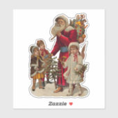 Sinterklaas en kinderen, vintage, sticker (Vel)