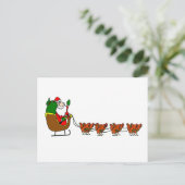 Sinterklaas en kip rendieren feestdagenkaart (Staand voorkant)