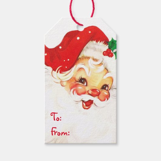 Sinterklaas en klaploper naar en van cadeaulabel (Voorkant)