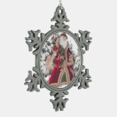 Sinterklaas en klaplopers tin sneeuwvlok ornament (Links)