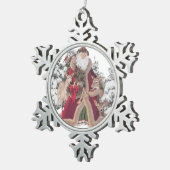 Sinterklaas en klaplopers tin sneeuwvlok ornament (Rechts)