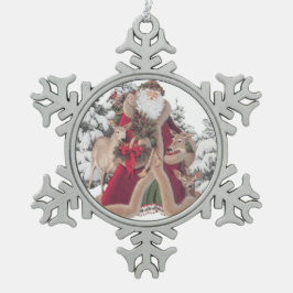 Sinterklaas en klaplopers tin sneeuwvlok ornament