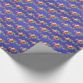 Sinterklaas en kleurrijke kerstman met snoepriet cadeaupapier (Hoek)