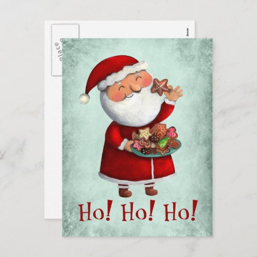 Sinterklaas en koekjes feestdagenkaart (Voorkant / Achterkant)