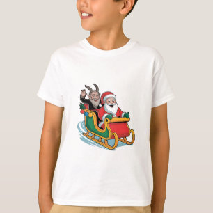 Sinterklaas en Krampus Kwaadaardig Donker Kerstmis T-shirt