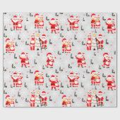 Sinterklaas en mevrouw Claus Kerstdans Cadeaupapier (Vlak)