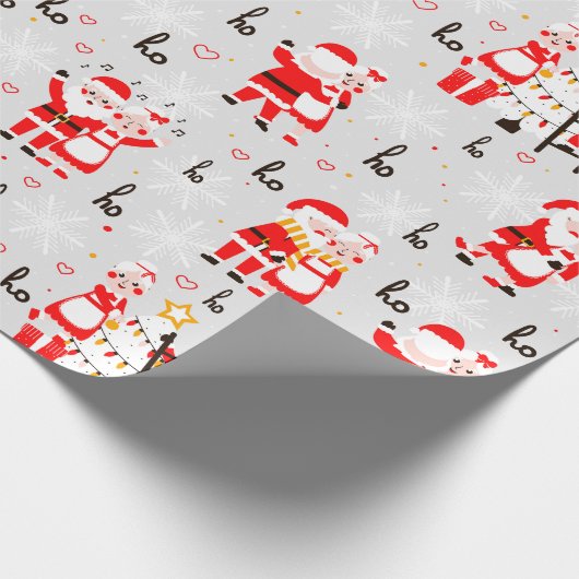 Sinterklaas en mevrouw Claus Kerstdans Cadeaupapier (Hoek)