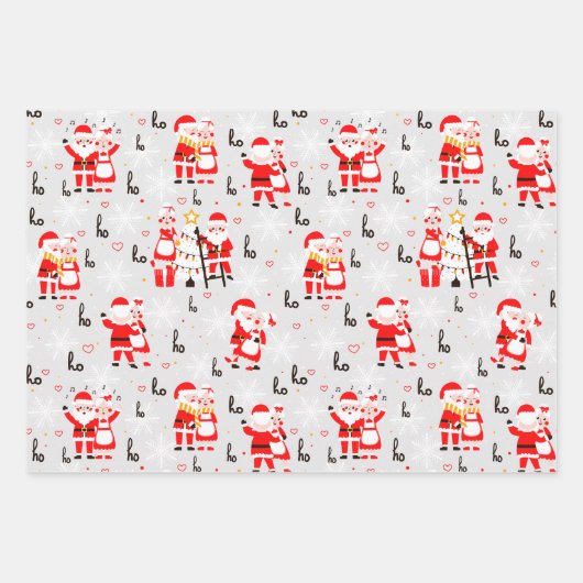 Sinterklaas en mevrouw Claus Kerstdans Inpakpapier Vel (Voorkant 2)