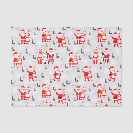 Sinterklaas en mevrouw Claus Kerstdans Tissuepapier (Voorkant)