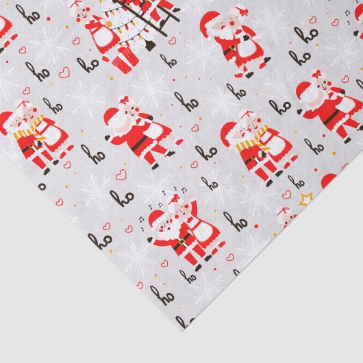 Sinterklaas en mevrouw Claus Kerstdans Tissuepapier (Detail)