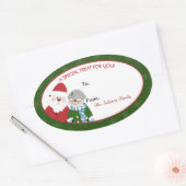 Sinterklaas en Mrs Claus Oval Baking Labels (Envelop)