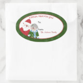 Sinterklaas en Mrs Claus Oval Baking Labels (Tas)