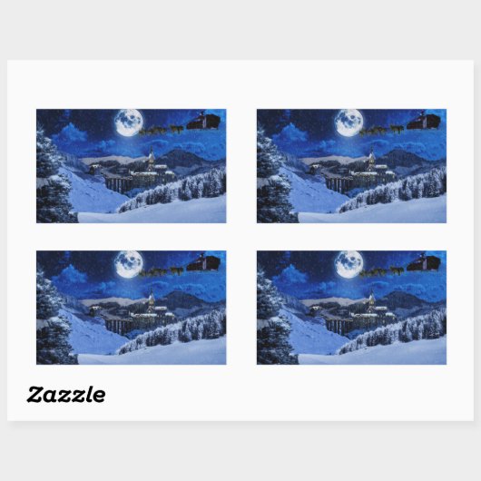 Sinterklaas en Noordpool Rechthoekige Sticker (Vel)