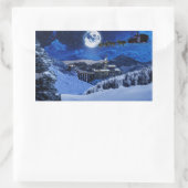 Sinterklaas en Noordpool Rechthoekige Sticker (Tas)