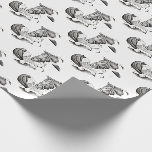 Sinterklaas- en -paarden- cadeaupapier (Hoek)