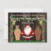 Sinterklaas en paarden in Barn Merry-kerstflat Feestdagenkaart (Voorkant)