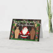 Sinterklaas en paarden in Barn Merry met kerstmis Feestdagen Kaart (Voorkant)
