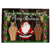 Sinterklaas en paarden in Barn Merry met kerstmis Groot Cadeauzakje (Achterkant)