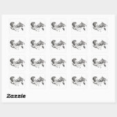 Sinterklaas- en -paarden- vierkante sticker (Vel)