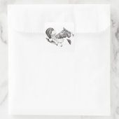 Sinterklaas- en -paarden- vierkante sticker (Tas)