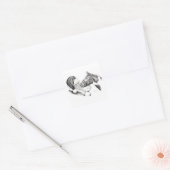 Sinterklaas- en -paarden- vierkante sticker (Envelop)