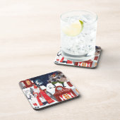 Sinterklaas en Piet op de daken van Amsterdam Bier Onderzetter (Rechterzijde)